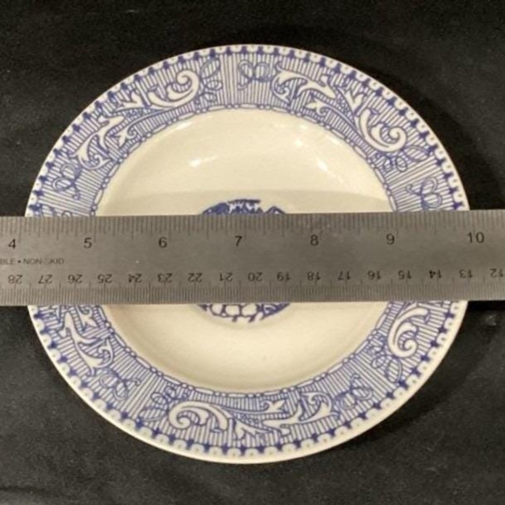 Homer Laughlin Saucers Shakespeare  Blue Scroll  Set of 2 Nice